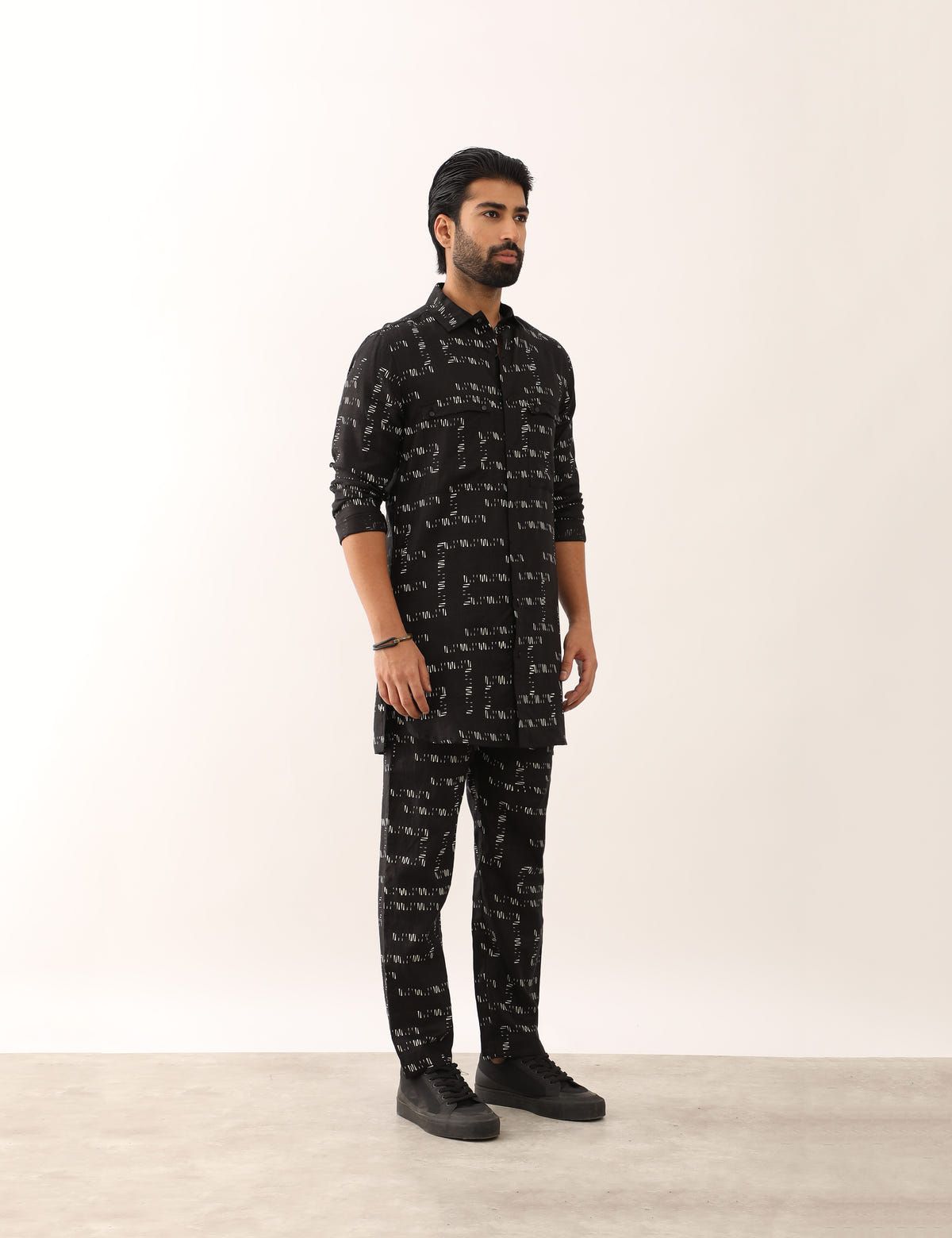 GAURAV TRACE SHIRT SET - BLACK - image 3