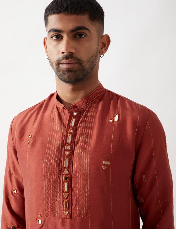SON OF A NOBLE - SNOB — ALAN KURTA SET - MAROON