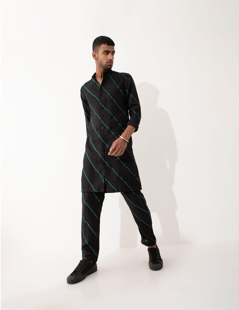 DARIS BIAS KURTA SET- BLACK