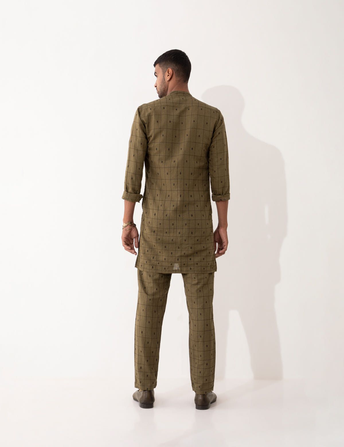 ZANDER CHECKER KURTA SET- BROWN - image 4
