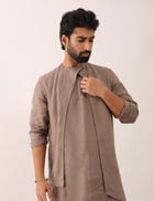 DHRUV KURTA- STONE view 1