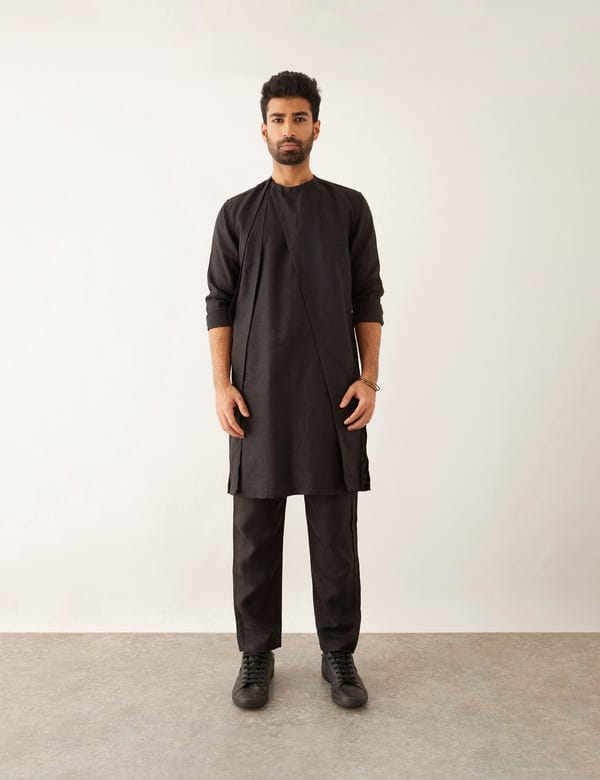 SON OF A NOBLE - SNOB — AZAM KURTA - BLACK