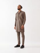 RYDER HOUNDSTOOTH KURTA - GREY view 3