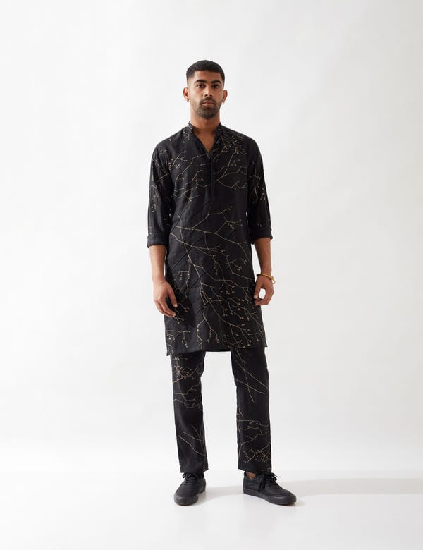 SON OF A NOBLE - SNOB — AUSTIN BRANCH KURTA SET - BLACK