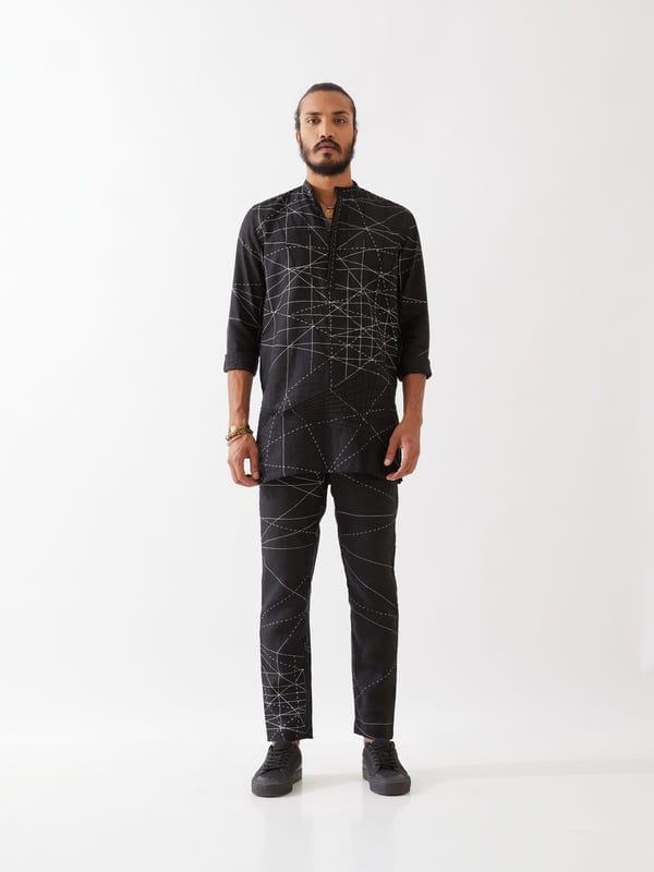 SON OF A NOBLE - SNOB — JASPER NETWORK KURTA - BLACK