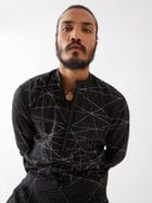 JASPER NETWORK KURTA - BLACK view 4