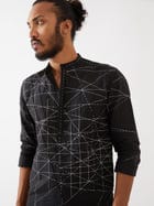 JASPER NETWORK KURTA - BLACK view 6