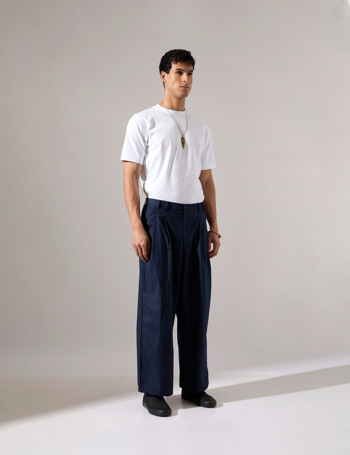 Jep Pleated Baggy Pant - Navy - image 3