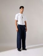 Jep Pleated Baggy Pant - Navy view 3