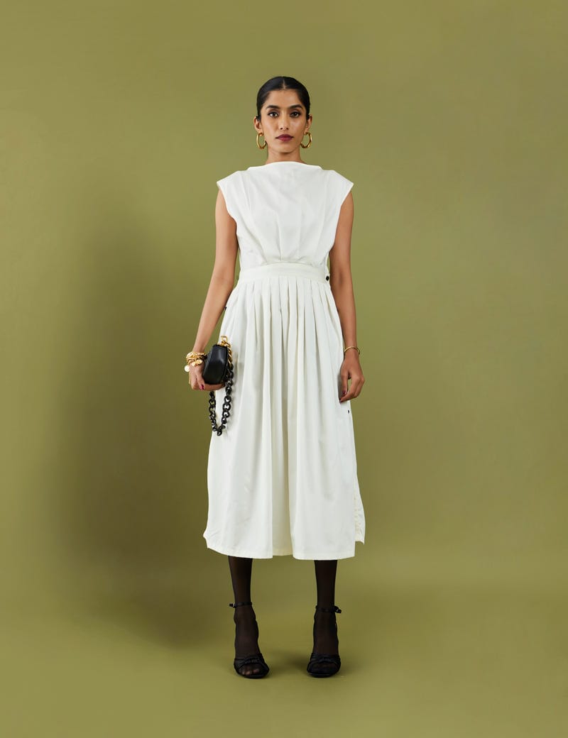 GOLD DRESS - OFF WHITE
