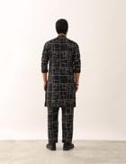 DARSH CHECKS KURTA SET - BLACK view 4