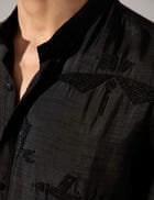 Adam Hand Embroidered Kurta Set - Black view 1
