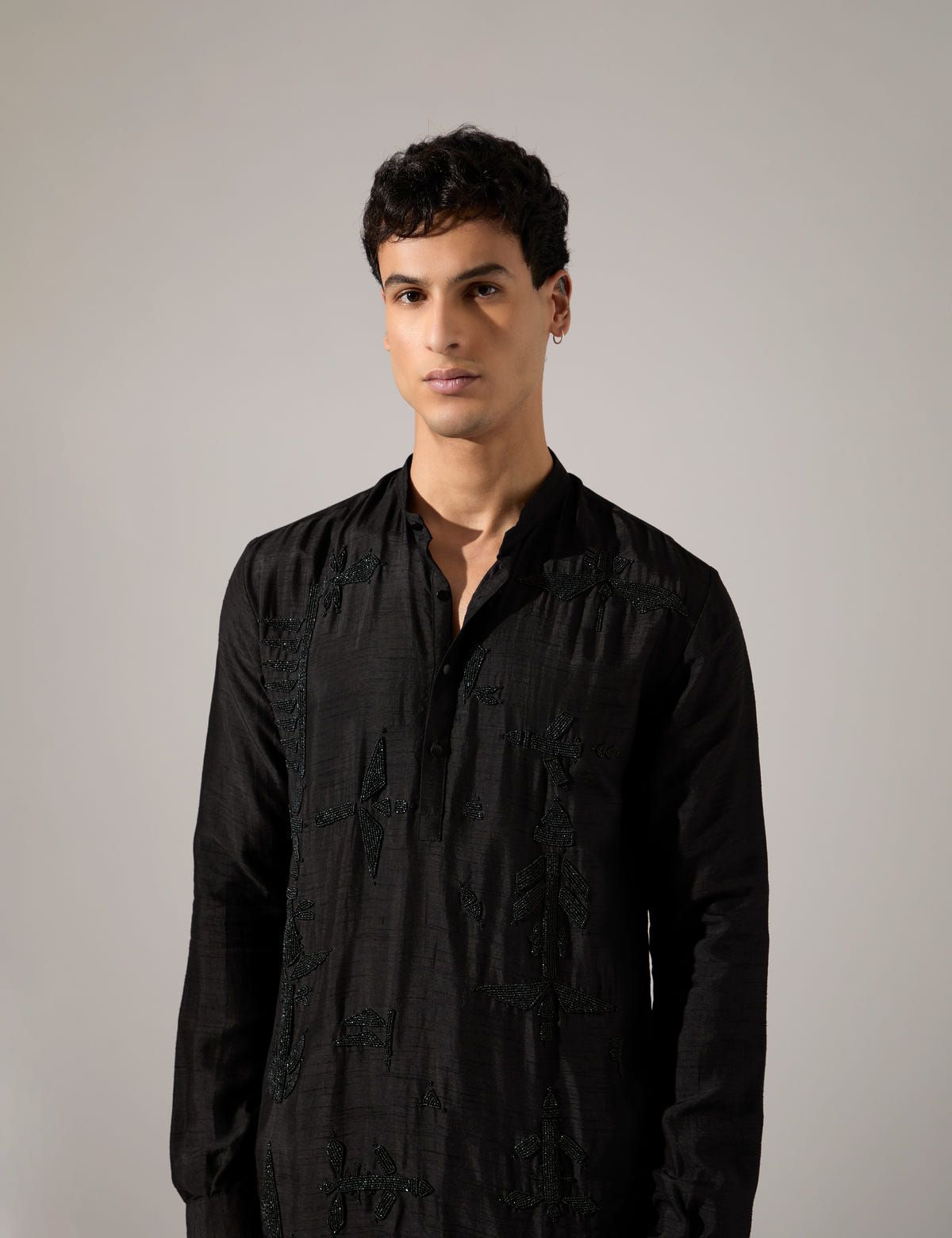 Adam Hand Embroidered Kurta Set - Black - image 2