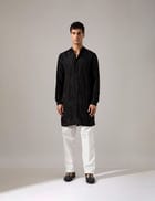 Adam Hand Embroidered Kurta Set - Black view 3