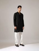 Adam Hand Embroidered Kurta Set - Black view 4