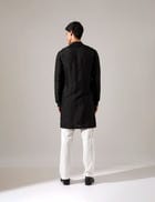 Adam Hand Embroidered Kurta Set - Black view 5