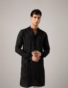 Adam Hand Embroidered Kurta Set - Black view 6