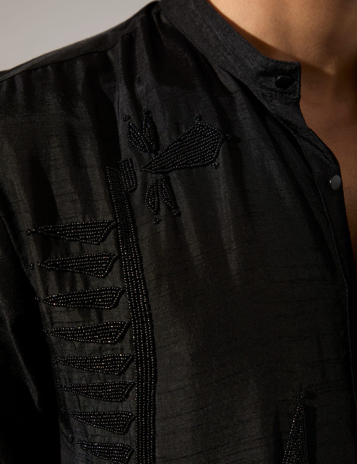 Adam Hand Embroidered Kurta Set - Black - image 8