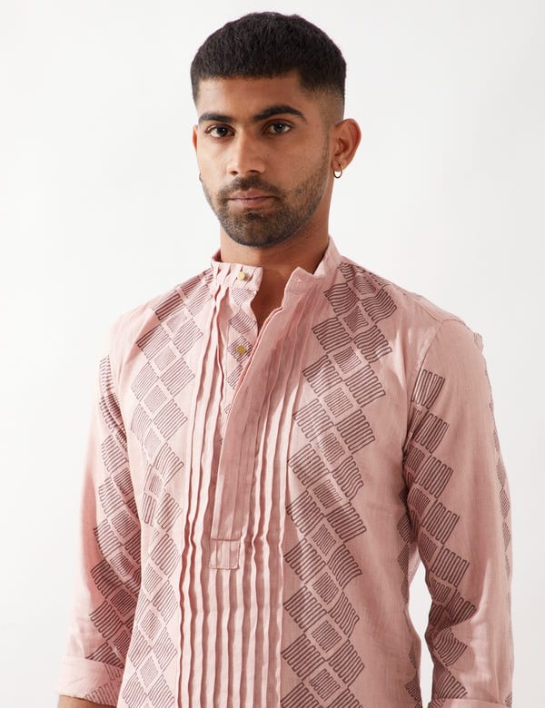 SON OF A NOBLE - SNOB — ZAKE BARBED KURTA - PINK