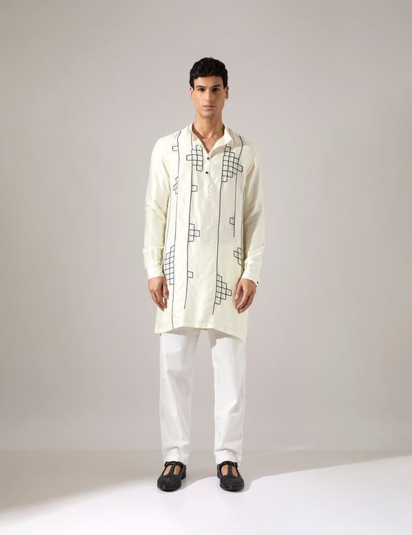 SON OF A NOBLE - SNOB — Tywin Hand Embroidered Kurta Set - Off White