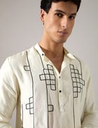 Tywin Hand Embroidered Kurta Set - Off White view 5