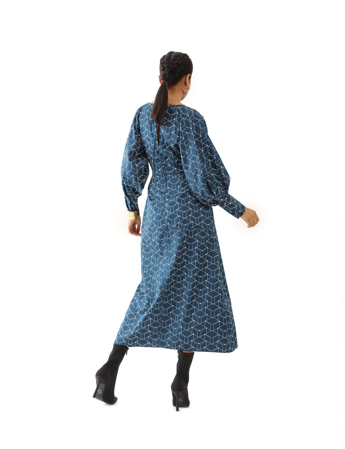 NAAYA DRESS - BLUE - image 3