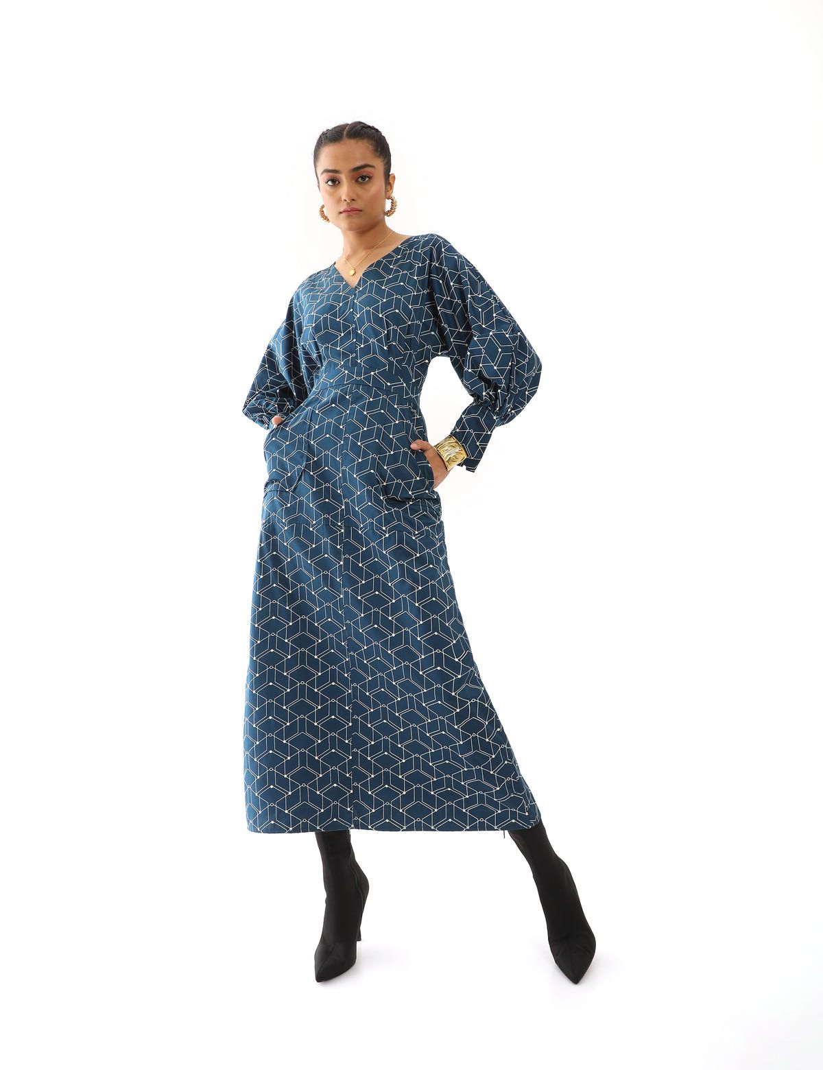 NAAYA DRESS - BLUE - image 4