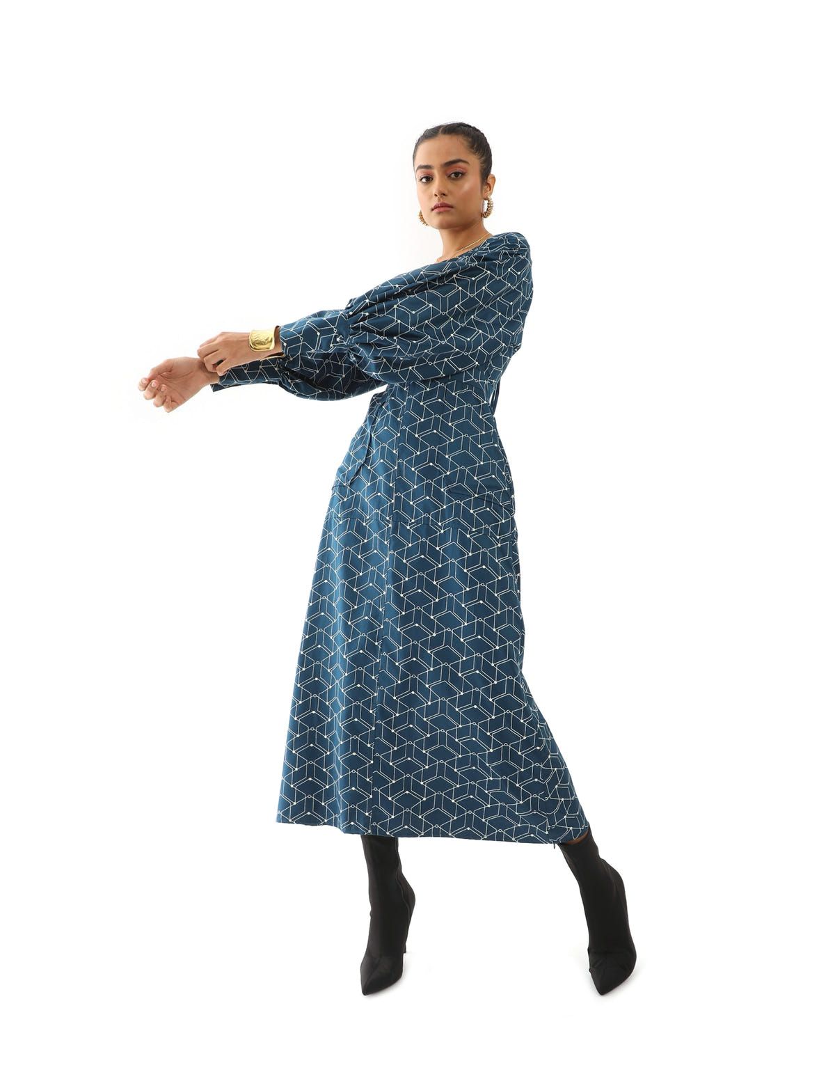 NAAYA DRESS - BLUE - image 5