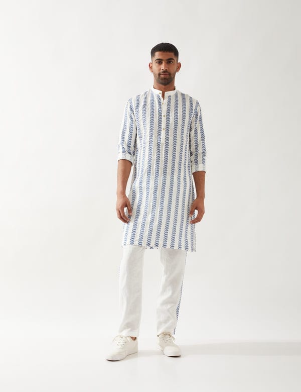 SON OF A NOBLE - SNOB — BLAKE CATKIN KURTA - WHITE