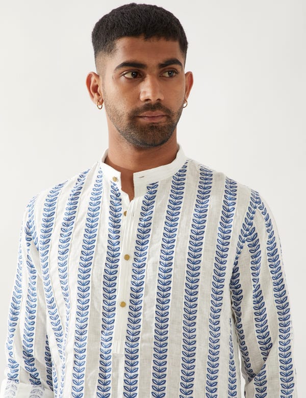 SON OF A NOBLE - SNOB — BLAKE CATKIN KURTA - WHITE