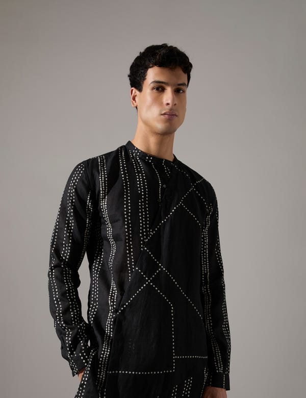 SON OF A NOBLE - SNOB — Caivs Riplee Kurta Set - Black