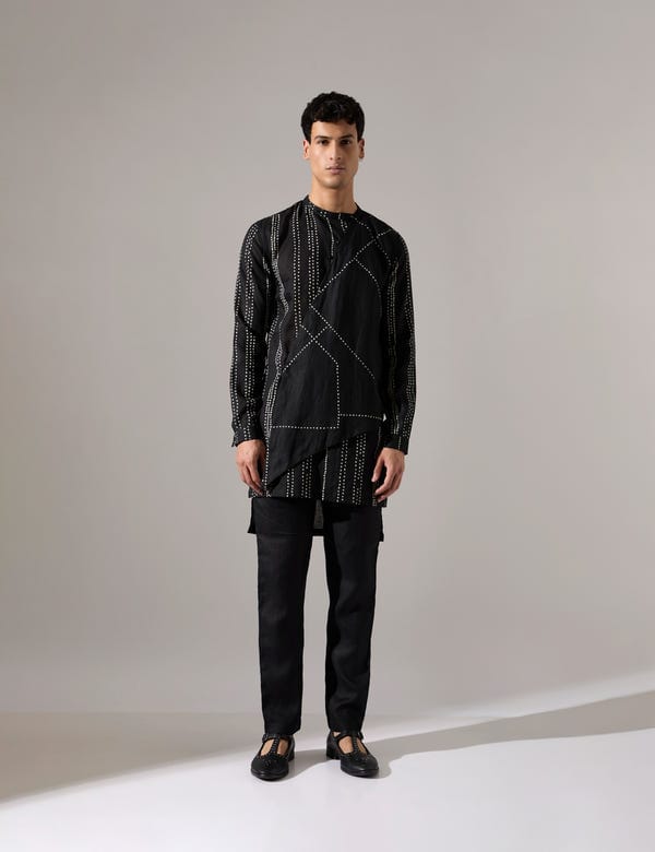 SON OF A NOBLE - SNOB — Caivs Riplee Kurta Set - Black