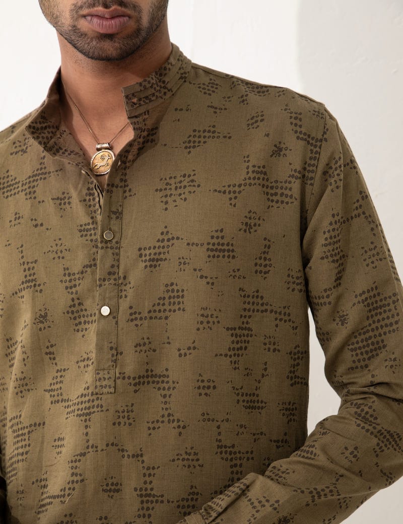 TORY VOID KURTA - BROWN