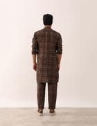 RISHAV CHECKS KURTA- BROWN view 4