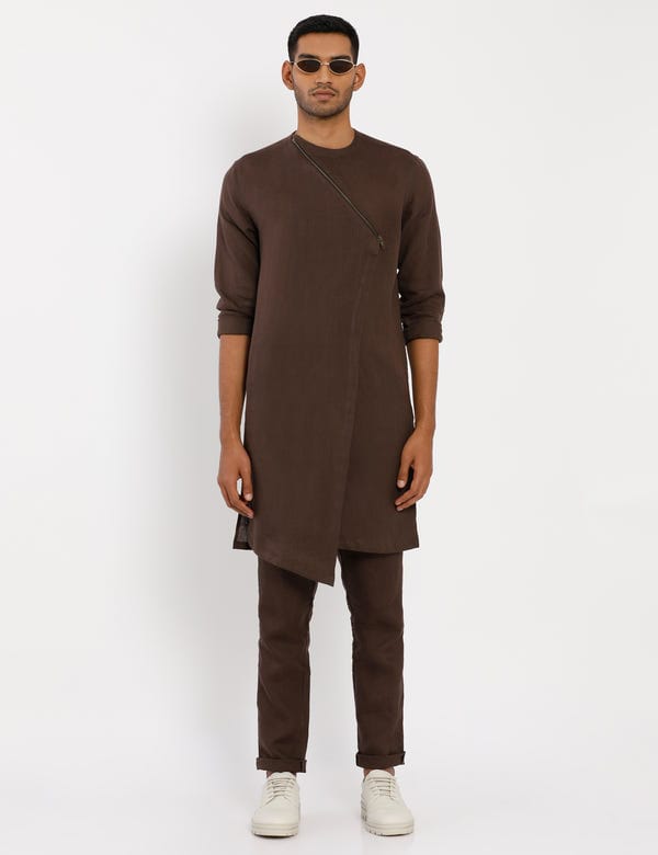 SON OF A NOBLE - SNOB — TIBIS KURTA - BROWN