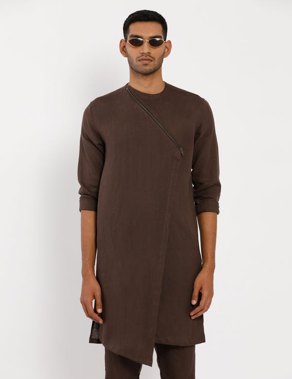 SON OF A NOBLE - SNOB — TIBIS KURTA - BROWN