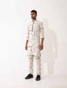 HAZEL CONTRA KURTA SET- IVORY view 2