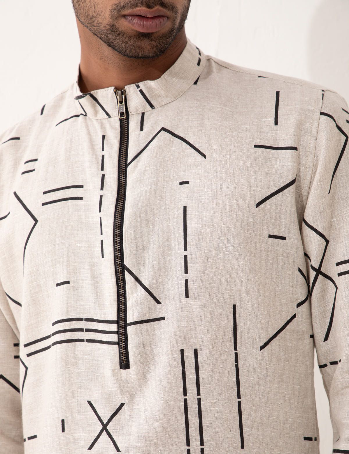 HAZEL CONTRA KURTA SET- IVORY - image 7