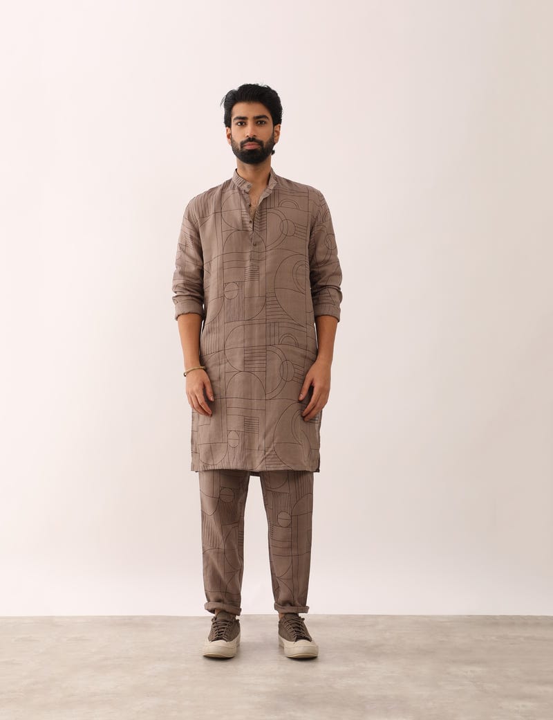 KRISH GATSBY KURTA SET - STONE