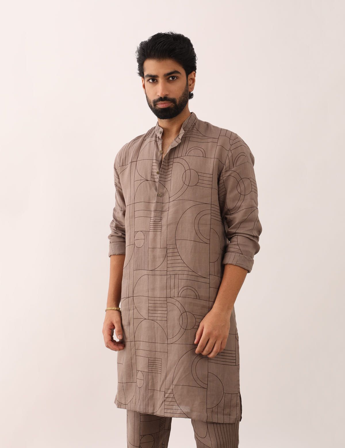 KRISH GATSBY KURTA SET - STONE - image 4