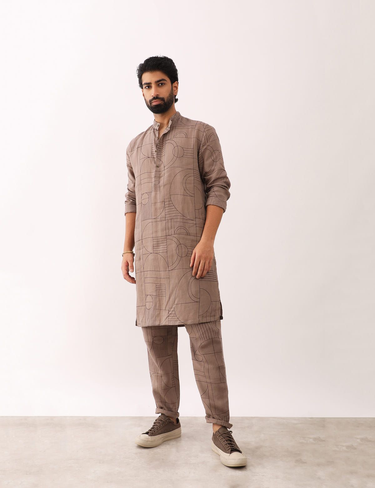 KRISH GATSBY KURTA SET - STONE - image 5