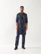 RORY METAL KURTA SET - NAVY view 1