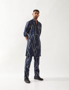 RORY METAL KURTA SET - NAVY view 4