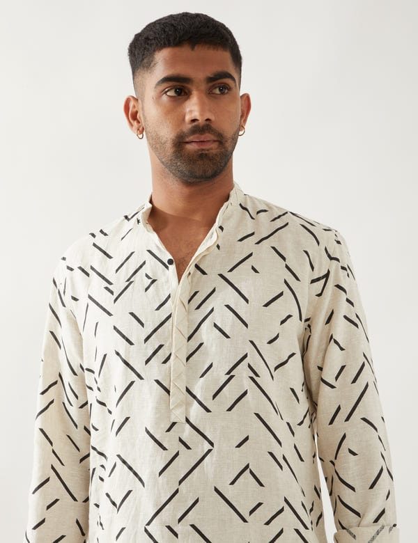 SON OF A NOBLE - SNOB — AIDEN PATHWAY KURTA  - IVORY
