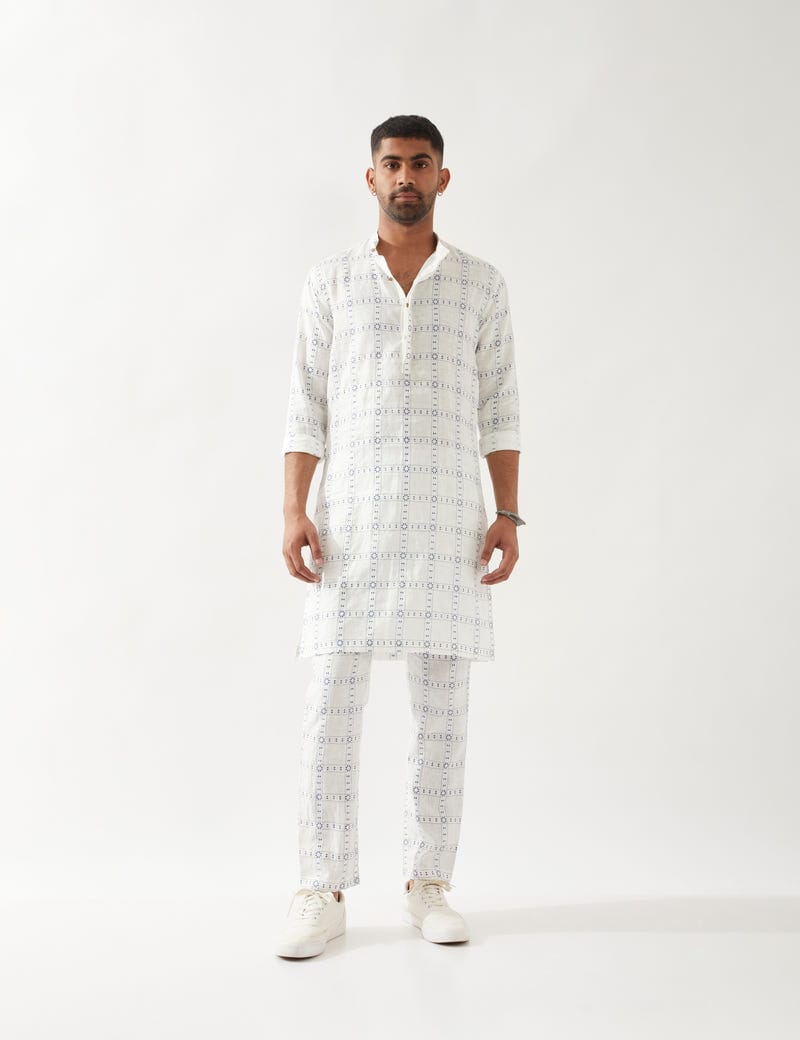 KENT REGAL KURTA SET - WHITE