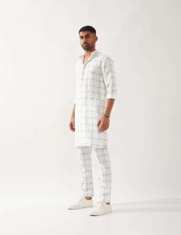 SON OF A NOBLE - SNOB — KENT REGAL KURTA SET - WHITE