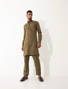 EVANS DOT TO DOT KURTA SET- BROWN view 1