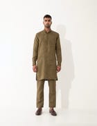 EVANS DOT TO DOT KURTA SET- BROWN view 2