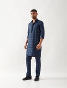 KENT REGAL KURTA - NAVY view 3