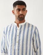 BLAKE CATKIN KURTA SET - WHITE view 5
